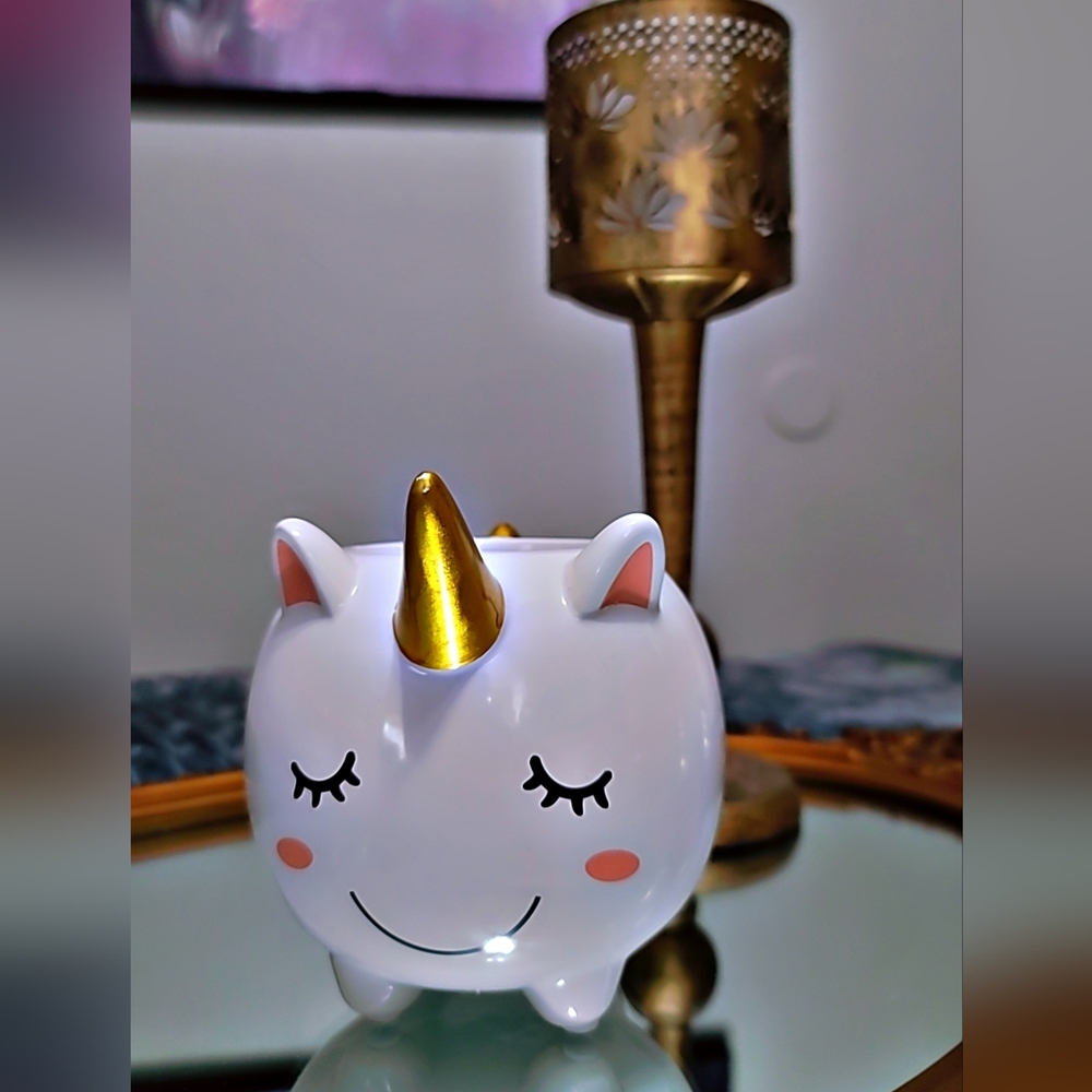 Unicorn Decor with Gold Horn